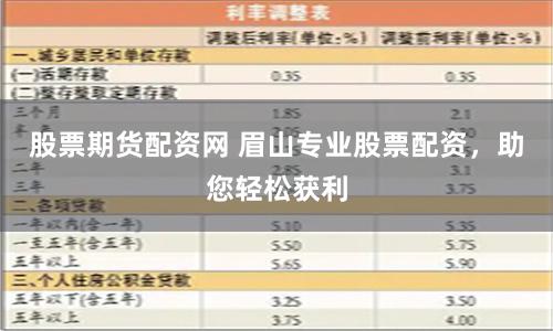 股票期货配资网 眉山专业股票配资，助您轻松获利